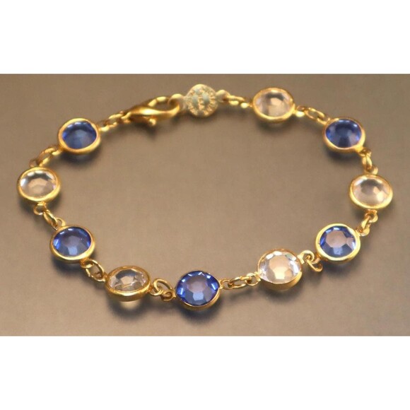 Bezel Set Austrian Crystal Bracelet Swarovski Style - Picture 2 of 3
